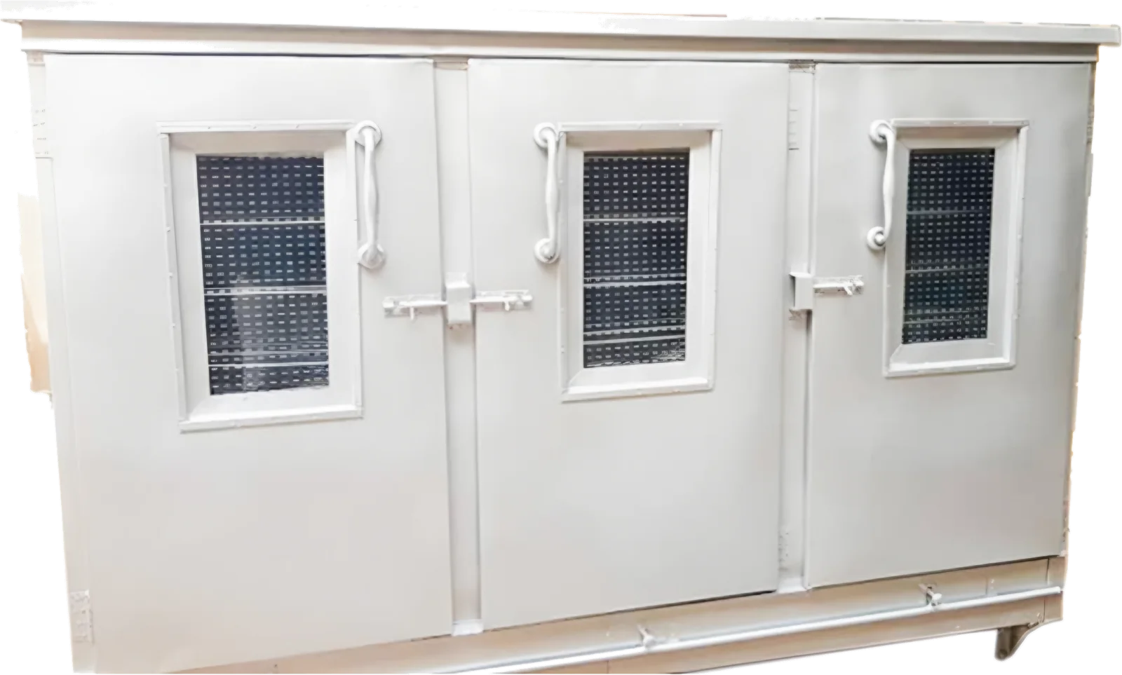 Galvanized gas oven cabinet with doors fitted with viewing windows